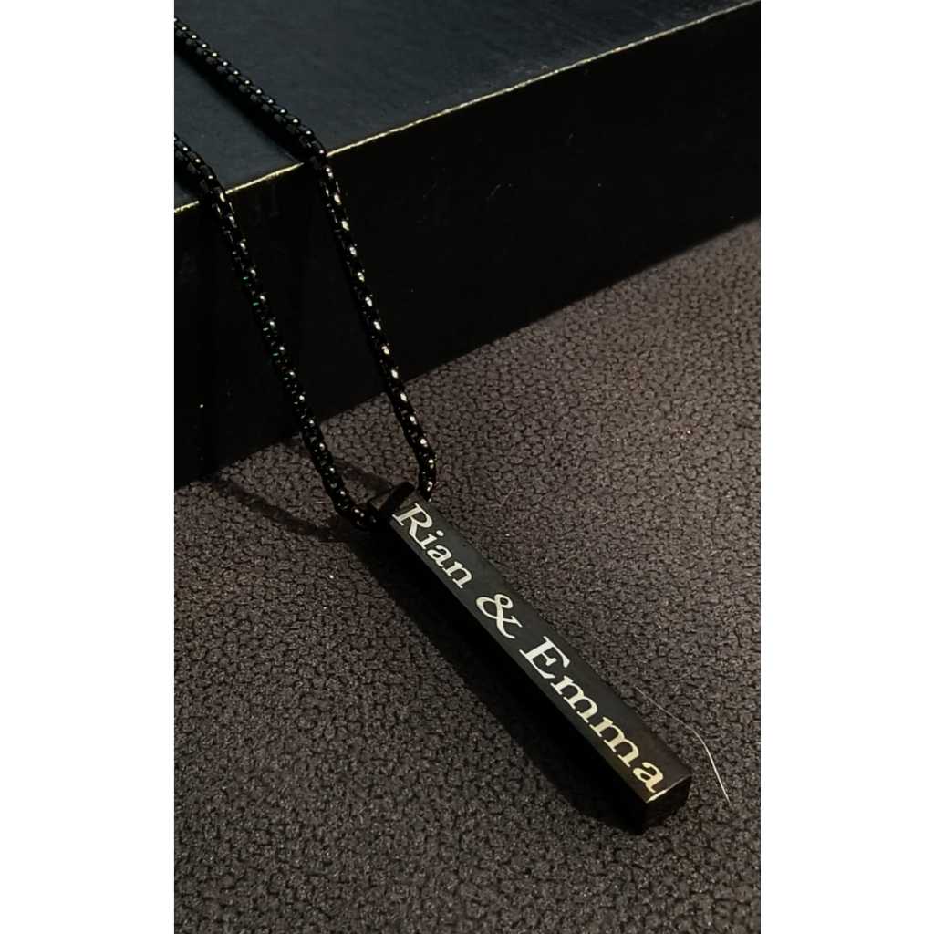 GARANSI Kalung Titanium Ukir Nama(bisa request nama sendiri)