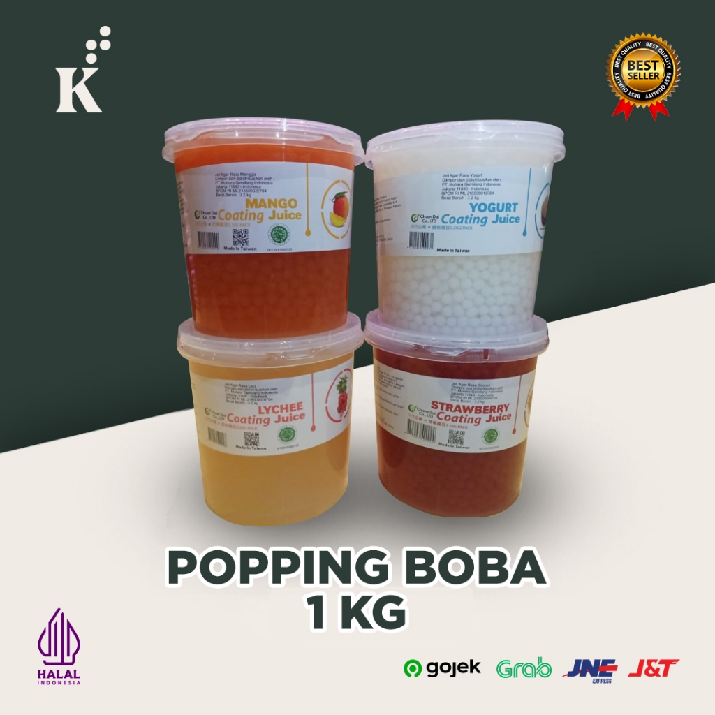 

Popping Boba 1 kg Rasa Strawberry, Mango, Lychee