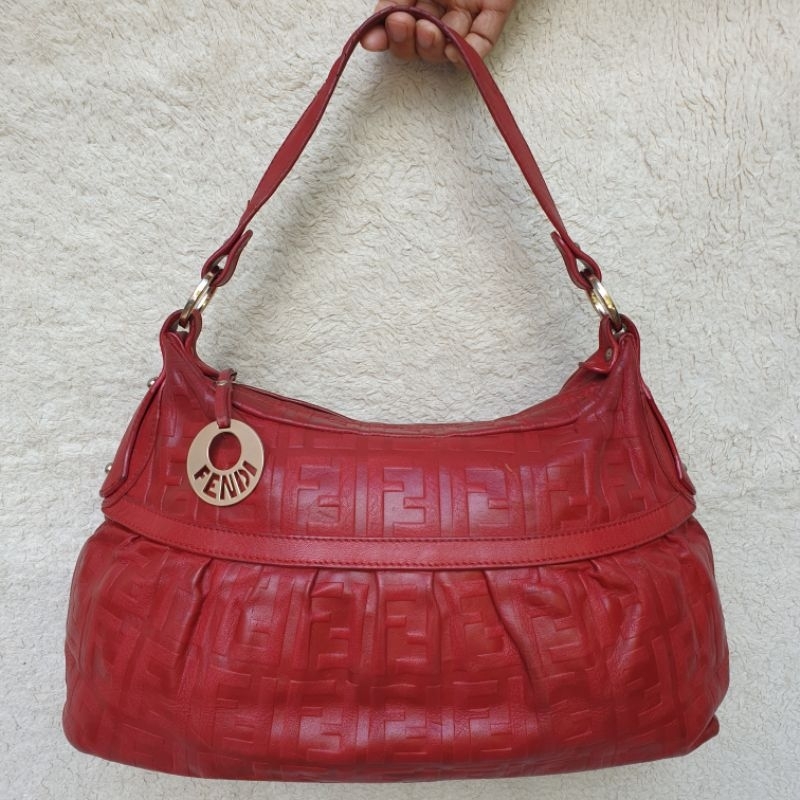 Tas Wanita Shoulder Bag Kulit Asli Merah