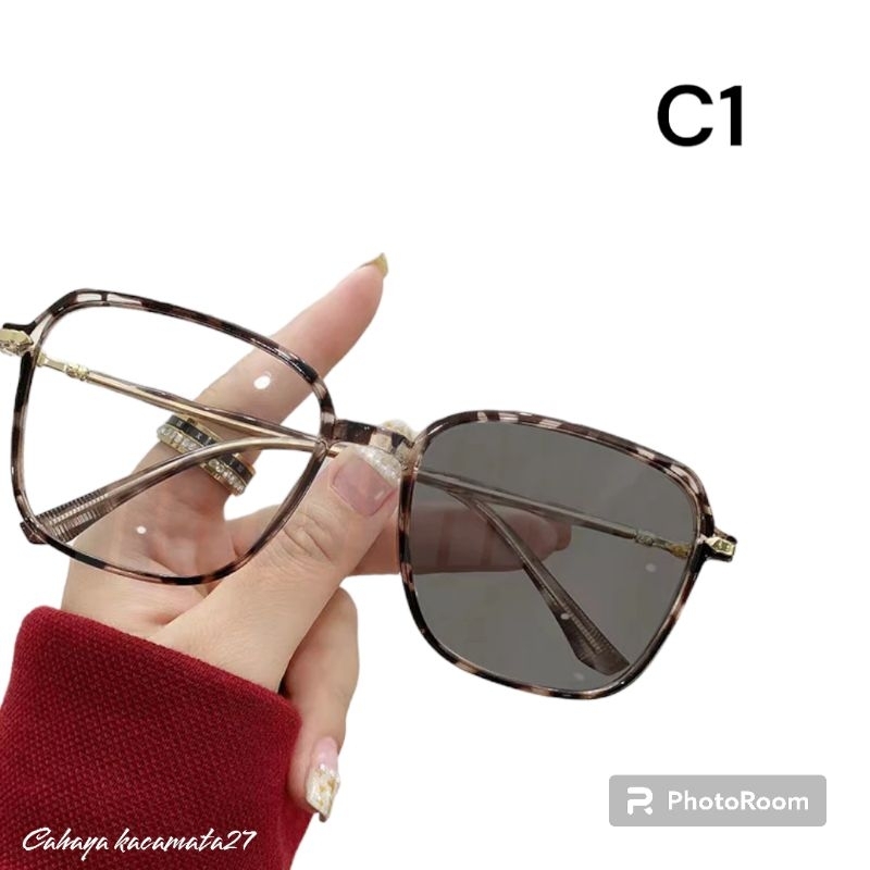 KACAMATA MINUS PHOTOCROMIC ANTIRADIASI GAGANG LEOPARD