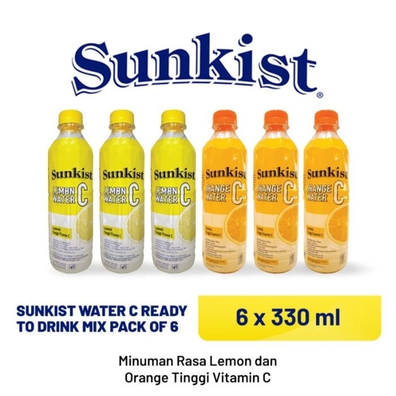 

Sunkist Water C Ready to Drink Mix Pack of 6 (6x 330ml)