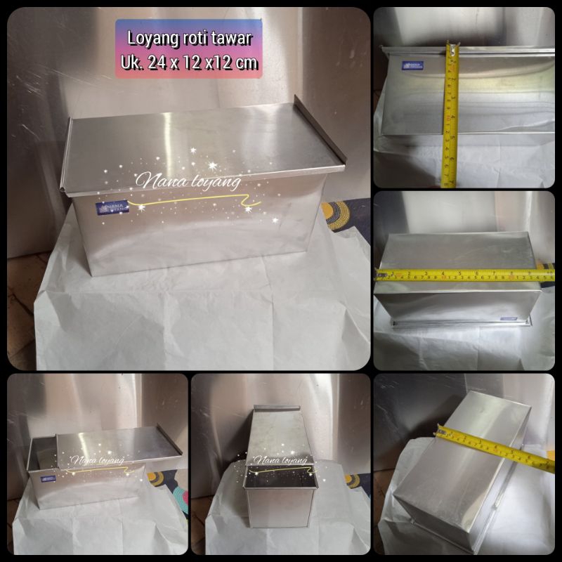 loyang aluminium cetakan roti tawar tutup 24 x 12 x 12