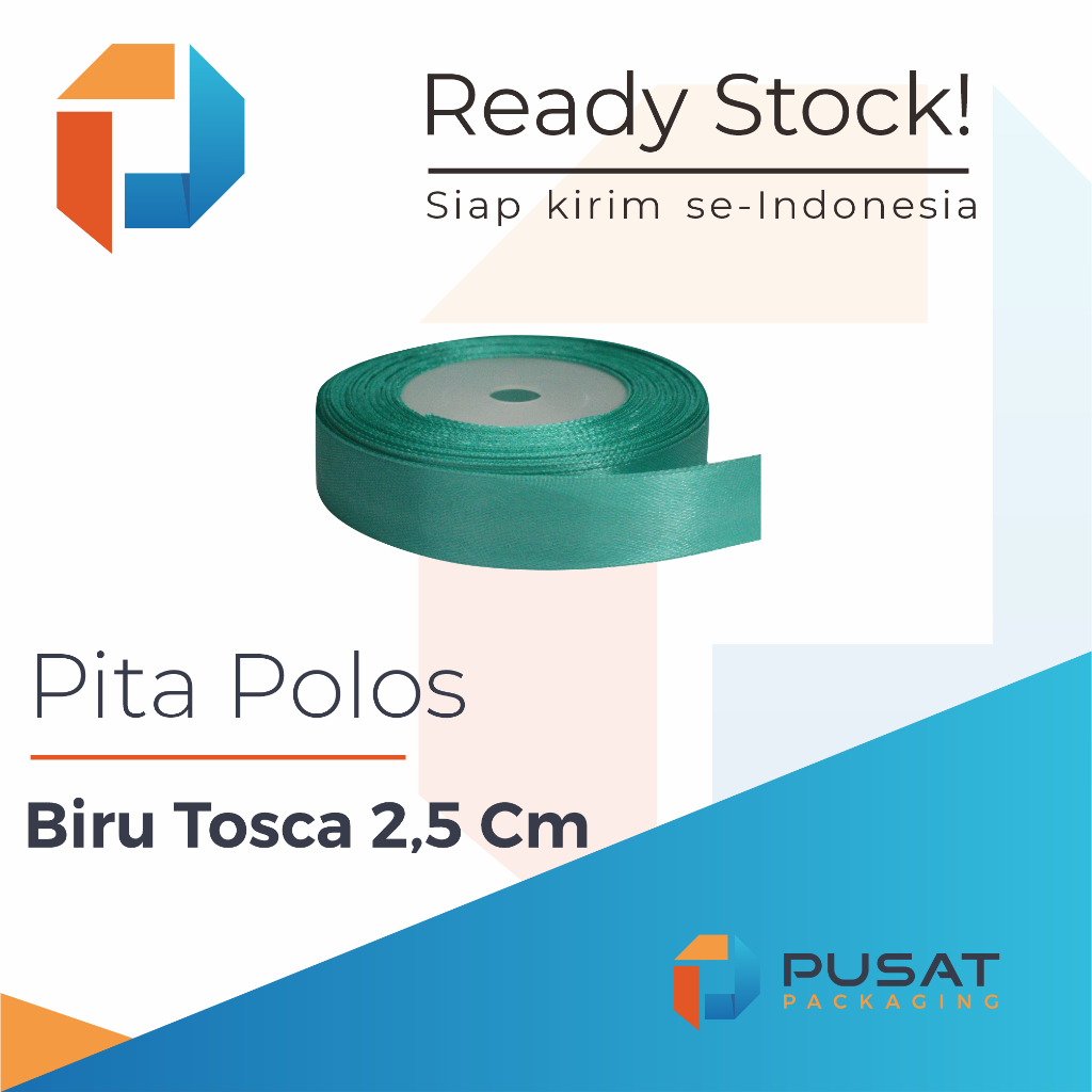 

Pita Satin Biru Tosca Polos 2,5 cm