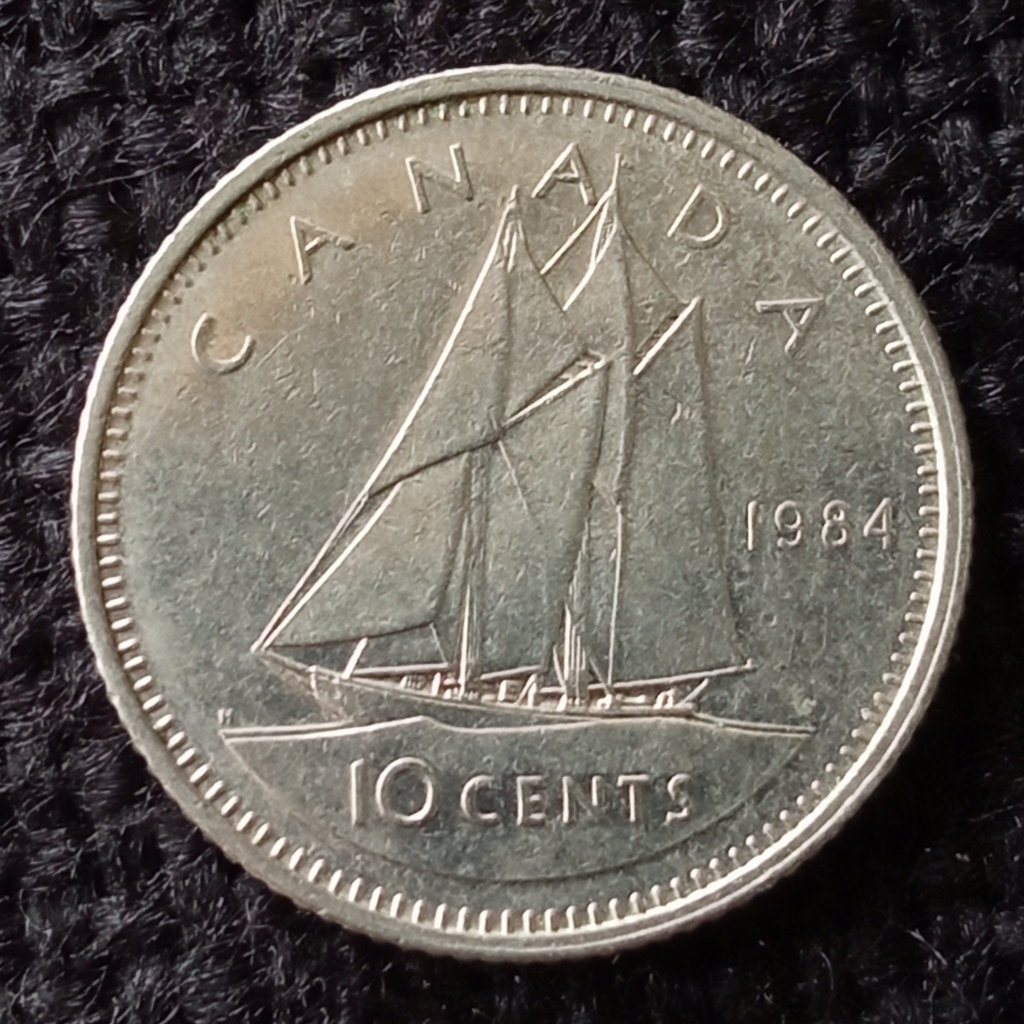 Koin Kuno Canada Perahu Pinisi 10 Cent pilihan tahun ukuran kecil
