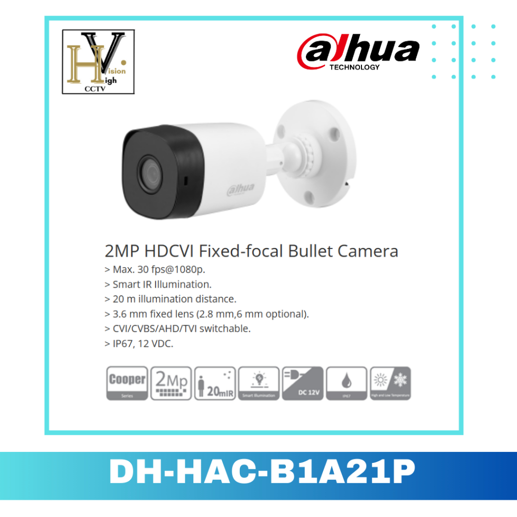 Kamera 2MP DH-HAC-B1A21P OUTDOOR COOPER
