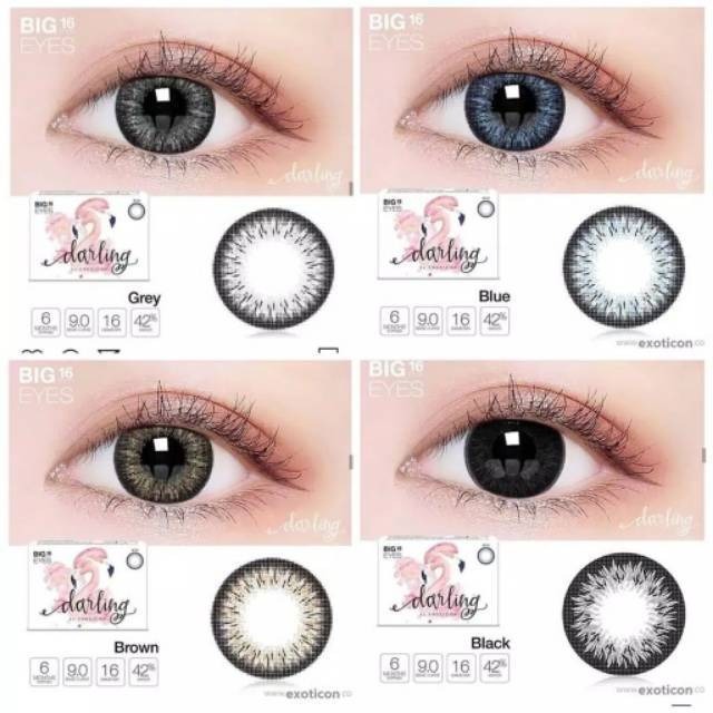 JUAL SOFTLENS DARLING Black / Gray / Brown / Blue minus -325 s/d -600