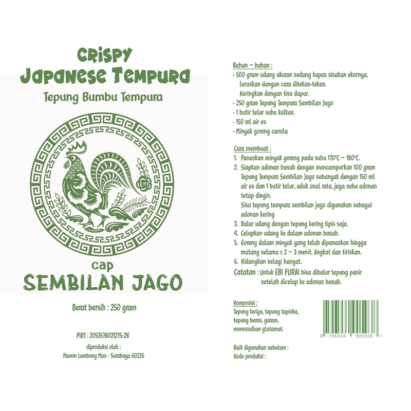 

Tepung Crispy Japanese Tempura Cap Sembilan Jago | Tempura | Tepung Tempura