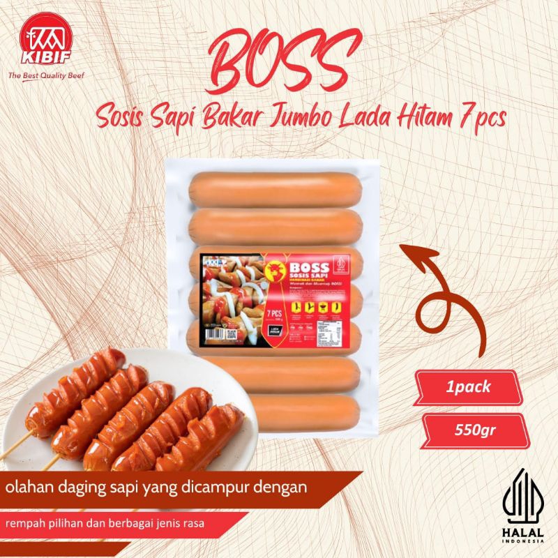 

BOSS Sosis Sapi Bakar Jumbo Lada Hitam 7 Pcs