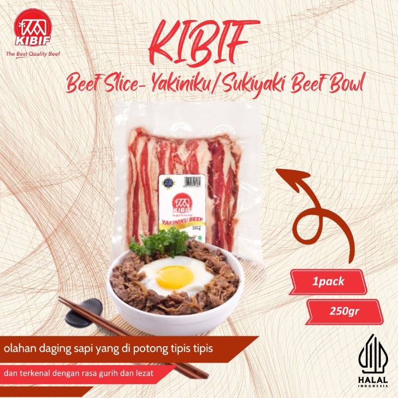 

KIBIF Beef Slice - Yakiniku / Sukiyaki Beef Bowl 250gr