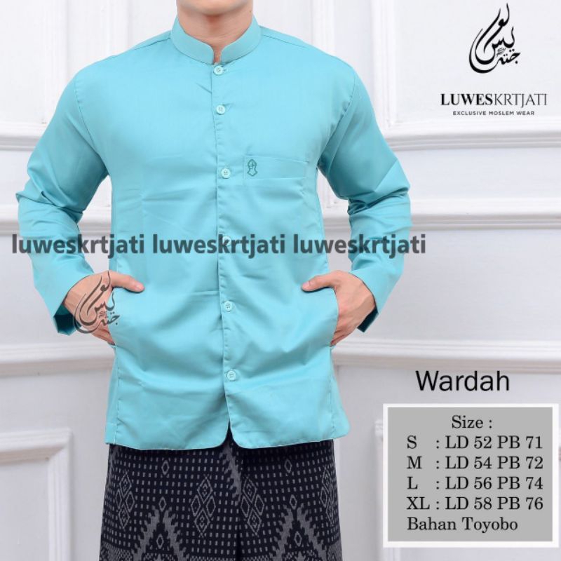 KOKO PUTIH KERAH SANGHAI MODEL TERBARU LUWES /KOKO LUWES/ KOKO SANGHAE / HAIBAH POLOS/ALEBBAS /KOKO 