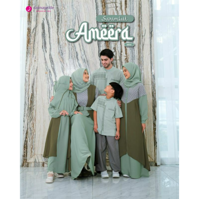 Sarimbit Ameera Mint Rauna Pride Gamis Koko Anak Dewasa Remaja