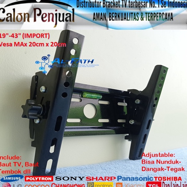 CH Bracket TV POLYTRON 19 sd 43 inch IMPORT QUALITY Garansi 1 cocok