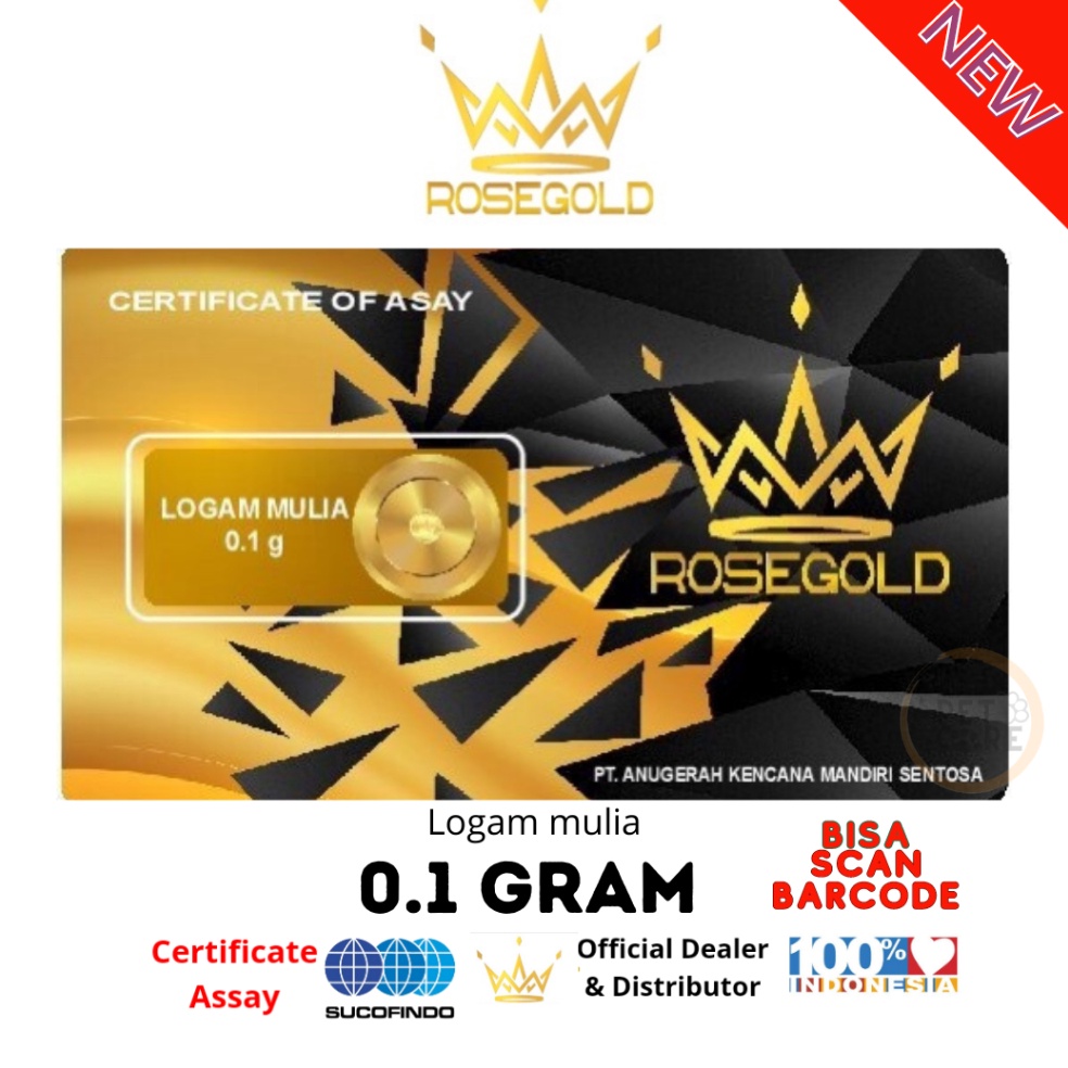 New Stock ROSE GOLD 1 GRAM LOGAM MULIA EMAS MINI
