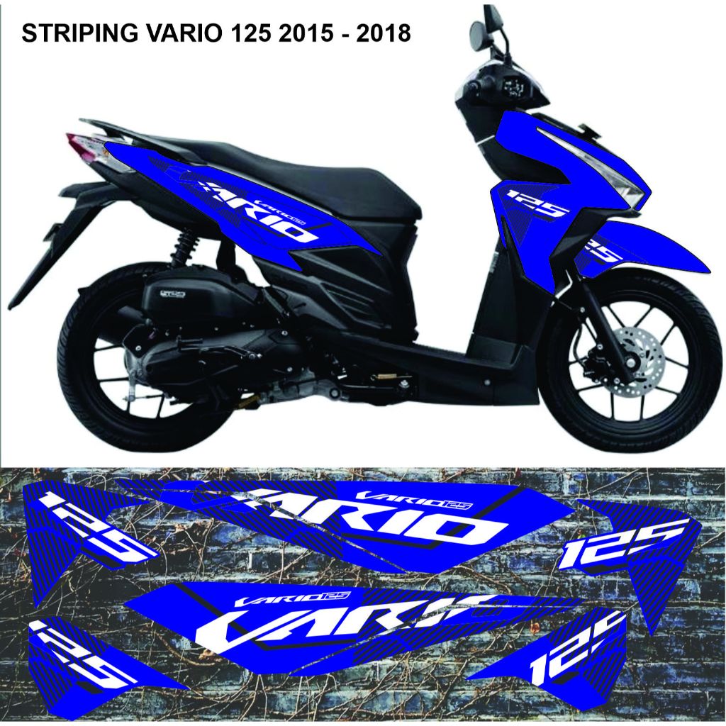 striping vario 125 led old body biru model vietnam vario 2015 - 2018