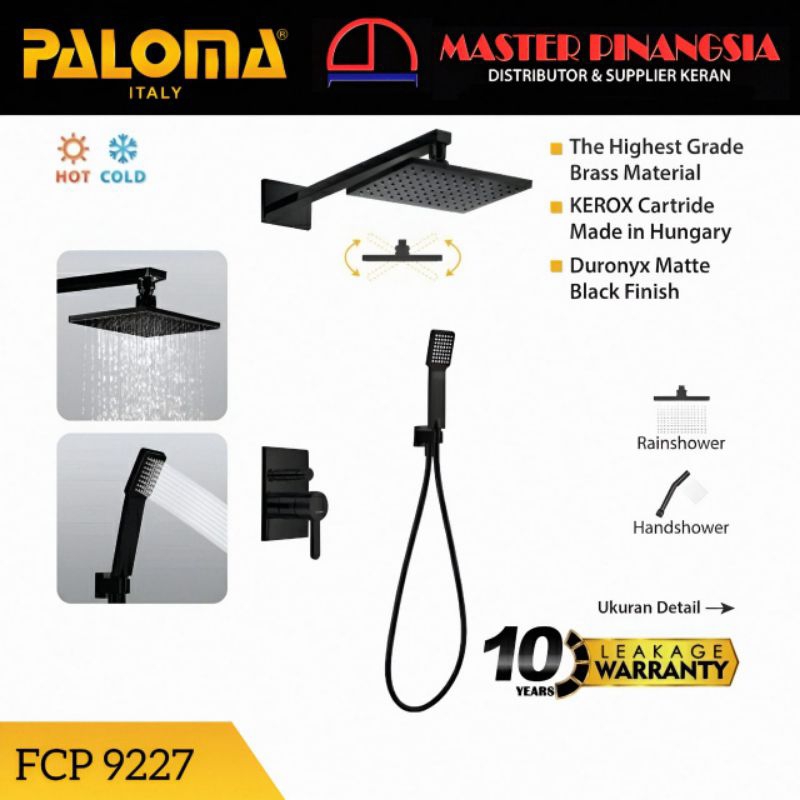 PALOMA FCP 9227 KERAN SHOWER SET MANDI TANAM TEMBOK KRAN AIR PANAS DINGIN