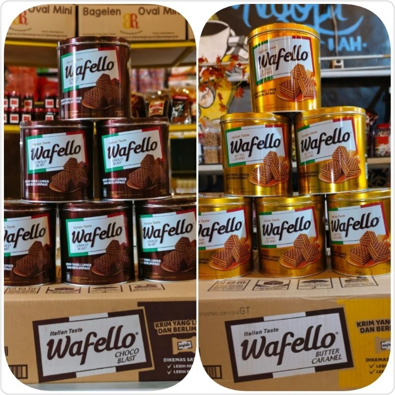 

Wafer Wafello Kaleng / Wafer Wafello Chocolate 234g / Wafer Wafello Caramel 228g