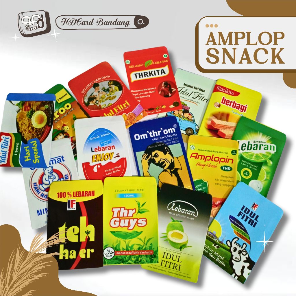 

(Khusus Ecer) Amplop Lebaran ATM & Snack 1 pack isi 10pcs - Amplop THR Lebaran