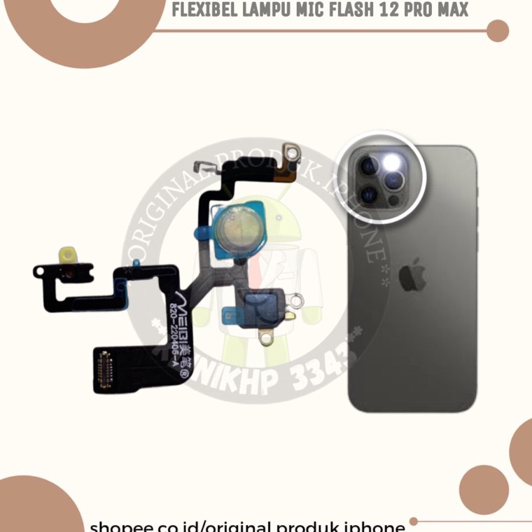 nz FLEXIBEL LAMPU FLASH MICROPHONE MIC IPHONE 12 PRO MAX NEW FULLSET