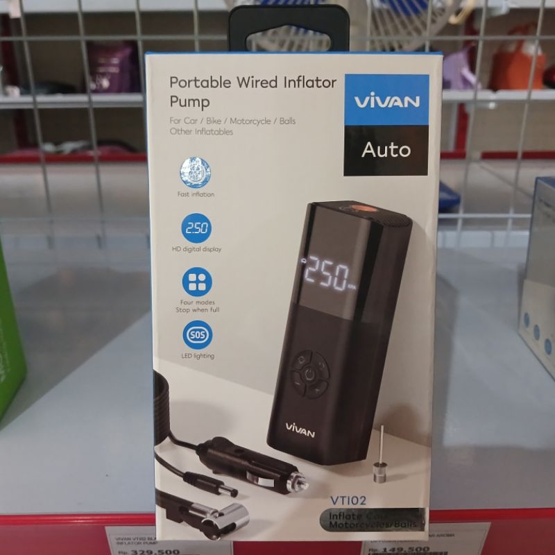 Vivan Pompa Inflator Kabel Portabel