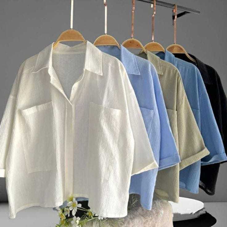 BEAUNNIE KEMEJA RAYON CRINKLE WANITA // SAKU 2