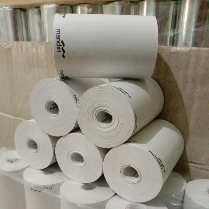 

Kertas Thermal roll edc logo Mandiri 58mm x 40mm Coreless isi 10 pcs