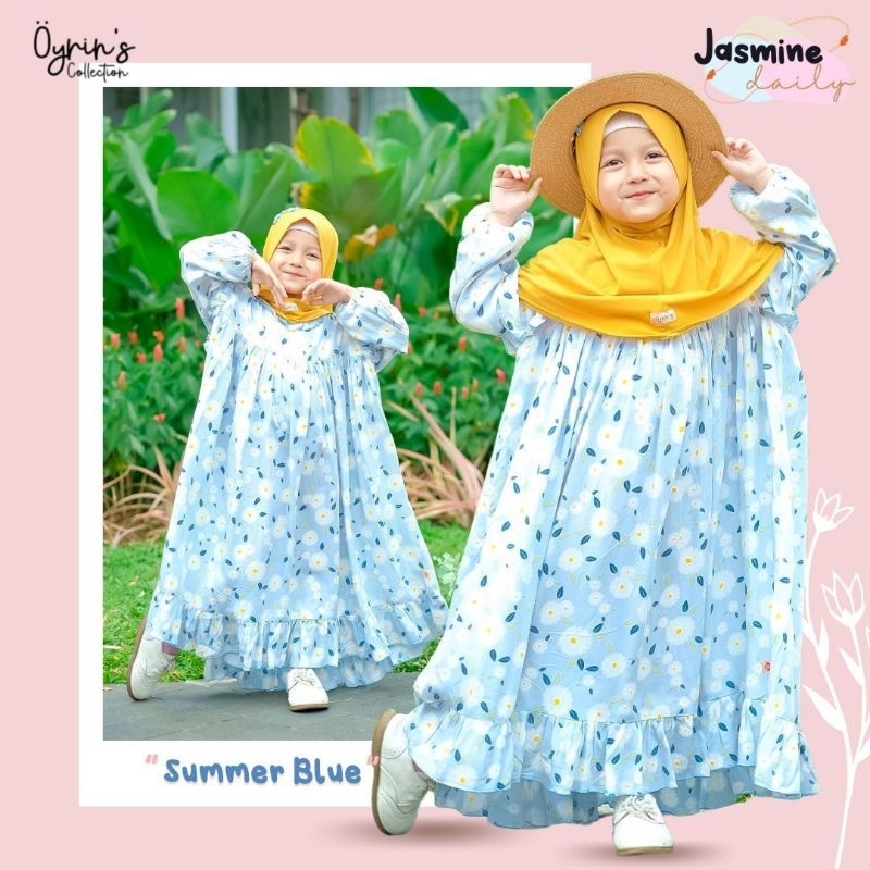 Baju Gamis Bayi Anak Dewasa Couple Mom Jasmine Daily by Oyrins (oyjs) Set Hijab Jilbab Bergo