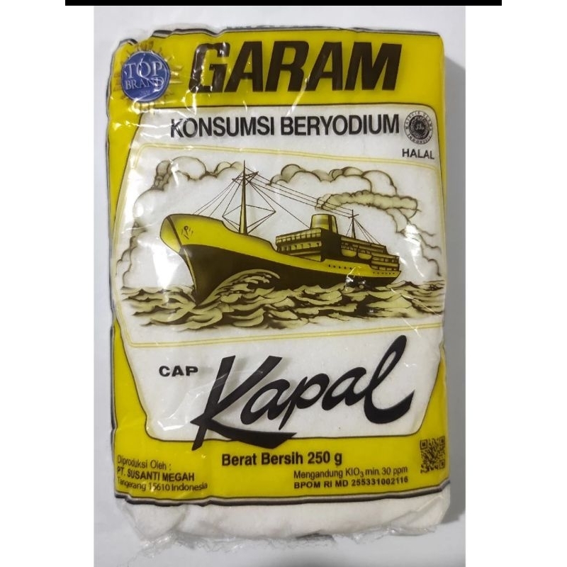 

Garam merk cap kapal kemasan 250gr