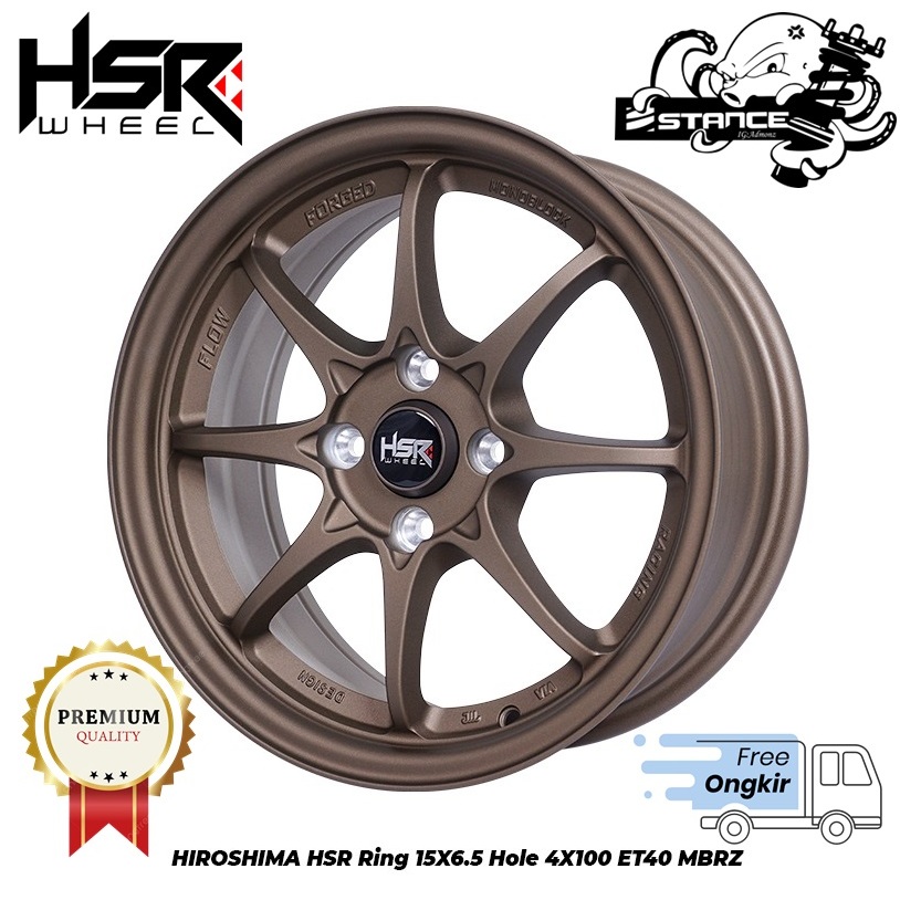 VELG HSR R15 UNTUK BRIO, AGYA,AYLA, JAZZ DLL. HIROSHIMA HSR R15X65 H4X100 ET40 MBRZ