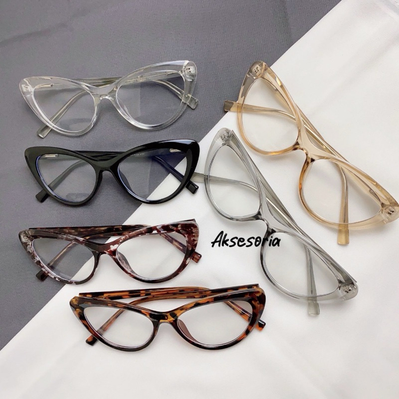 PT6 Labela - Frame Kacamata Minus Eye Cat 1002 Lensa Photocromic Kacamata Cat Eye Wanita Kacamata