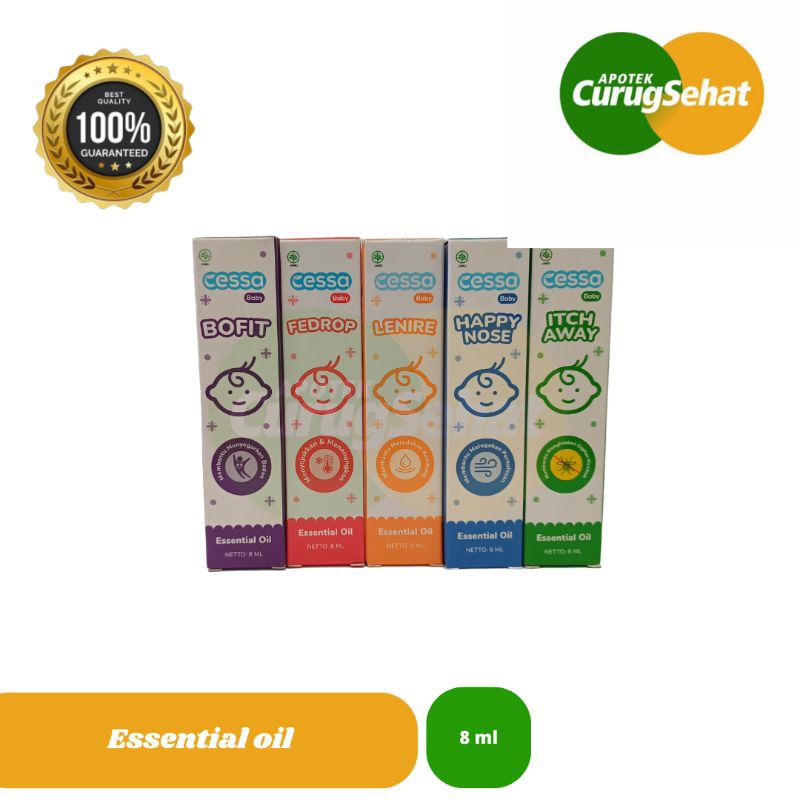 Cessa Baby Essential Oil 8 ml - Cessa Merah Fedrop - Cessa Hijau Itch Away - Cessa Biru Happy Nose -