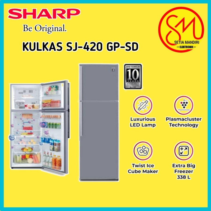 SHARP KULKAS 2 PINTU SJ 420 GP SD