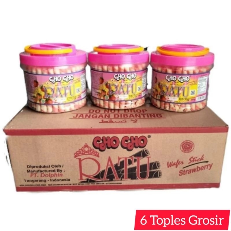 

Chocho Ratu Dolpin Strawberry 6 Toples Sekarton Astor Stick Wafer Lebaran