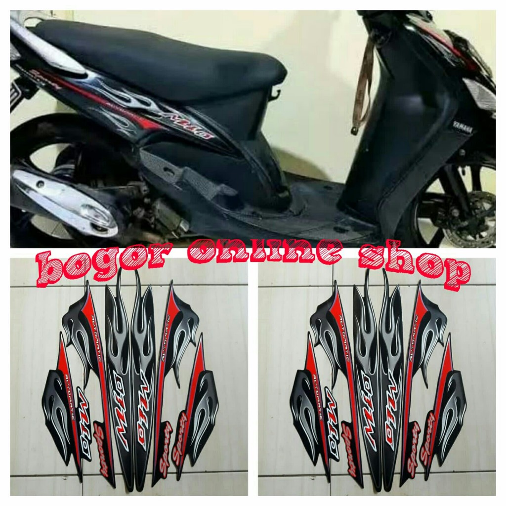 stiker striping motor mio sporty 2006 hitam