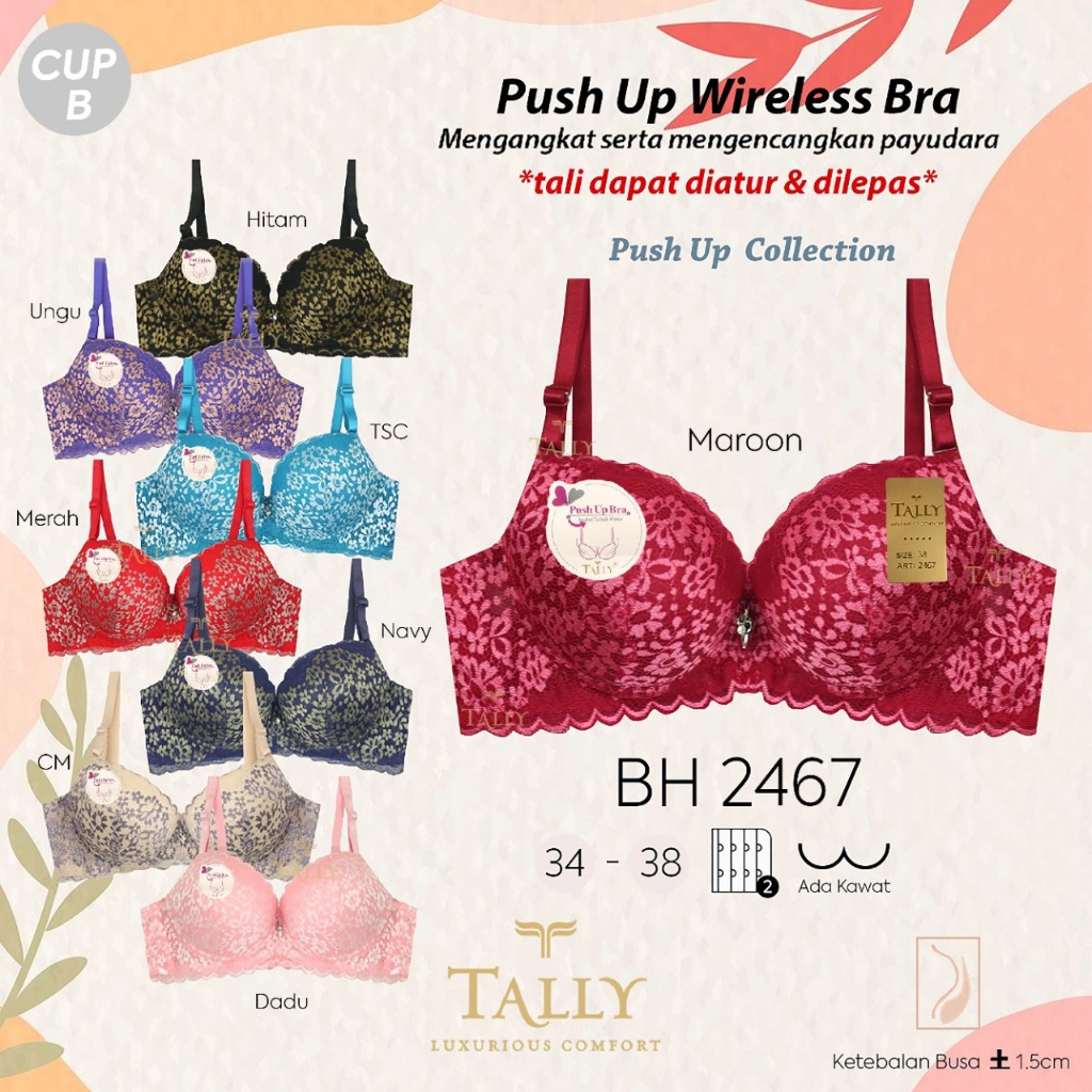 BRA TALLY 2467 , BRA BUSA TEBAL BROKAT