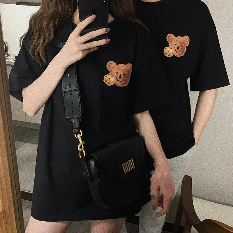 kaos kapel COOKIES BEAR gambar beruang lucu kapelan sama pacar baju pria wanita atasan katun murah l