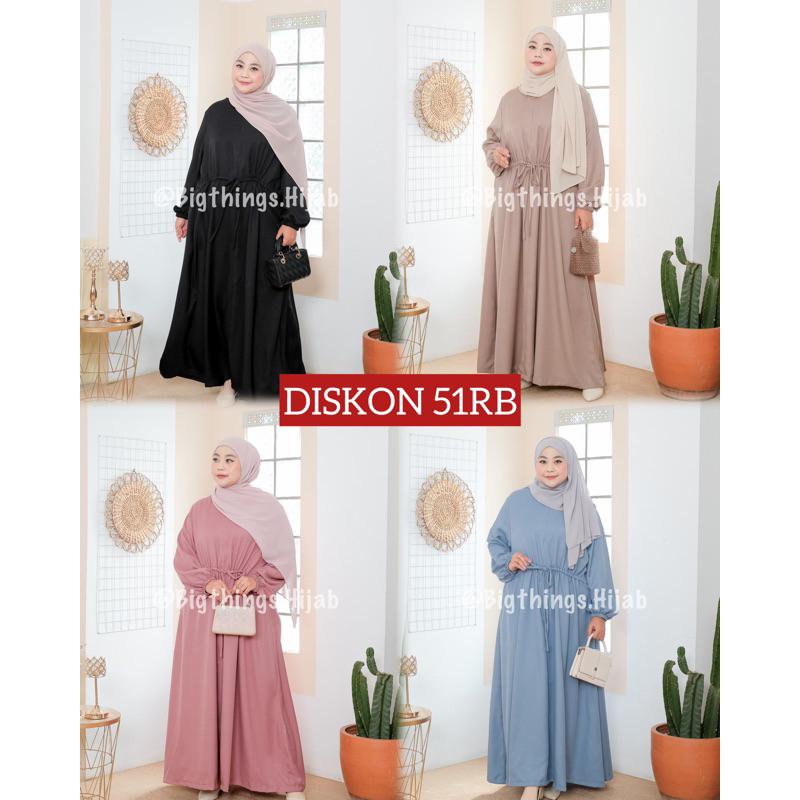 WRINKLE LONGDRESS BIGTHINGS.HIJAB GAMIS BESAR GAMIS JUMBO