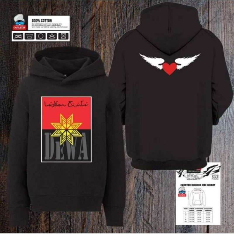 Sweater Hoodie Dewa19 Laskar CintaxSayap CintaKualitas Premium Jaket Pria/Wanita Baladewa