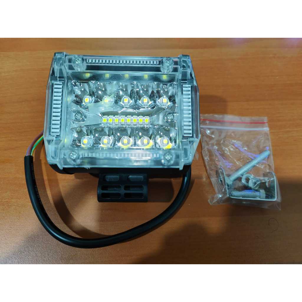 Lampu Tembak motor Mobil Sorot LED 10 titik mata + LEDbar 10 titik mata (20 mata ) 20 watt 4243