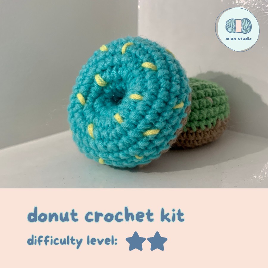 donut crochet diy kit boneka rajut amigurumi gantungan kunci