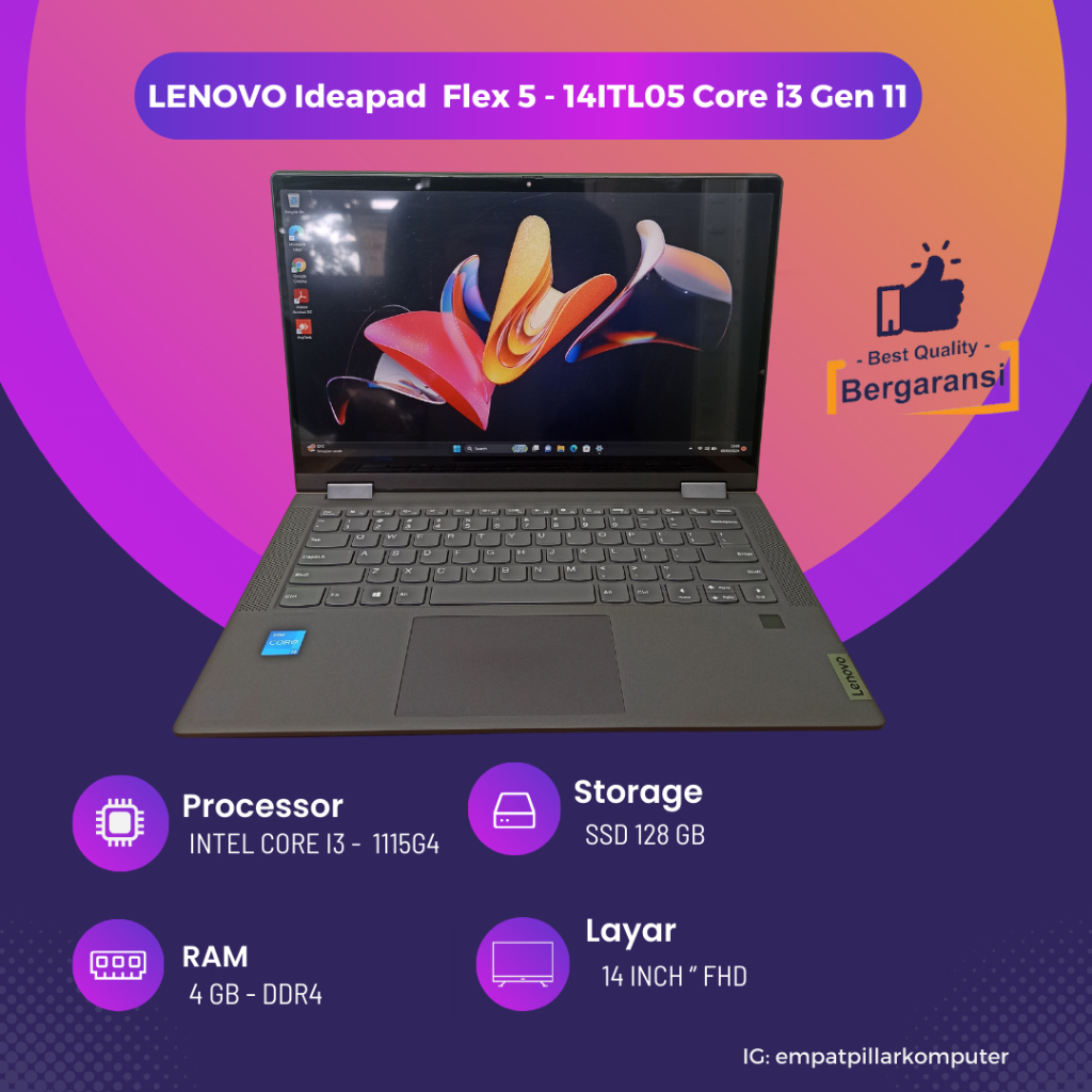 Lenovo Ideapad  Flex 5 - 14ITL05 Core i3 Gen 11