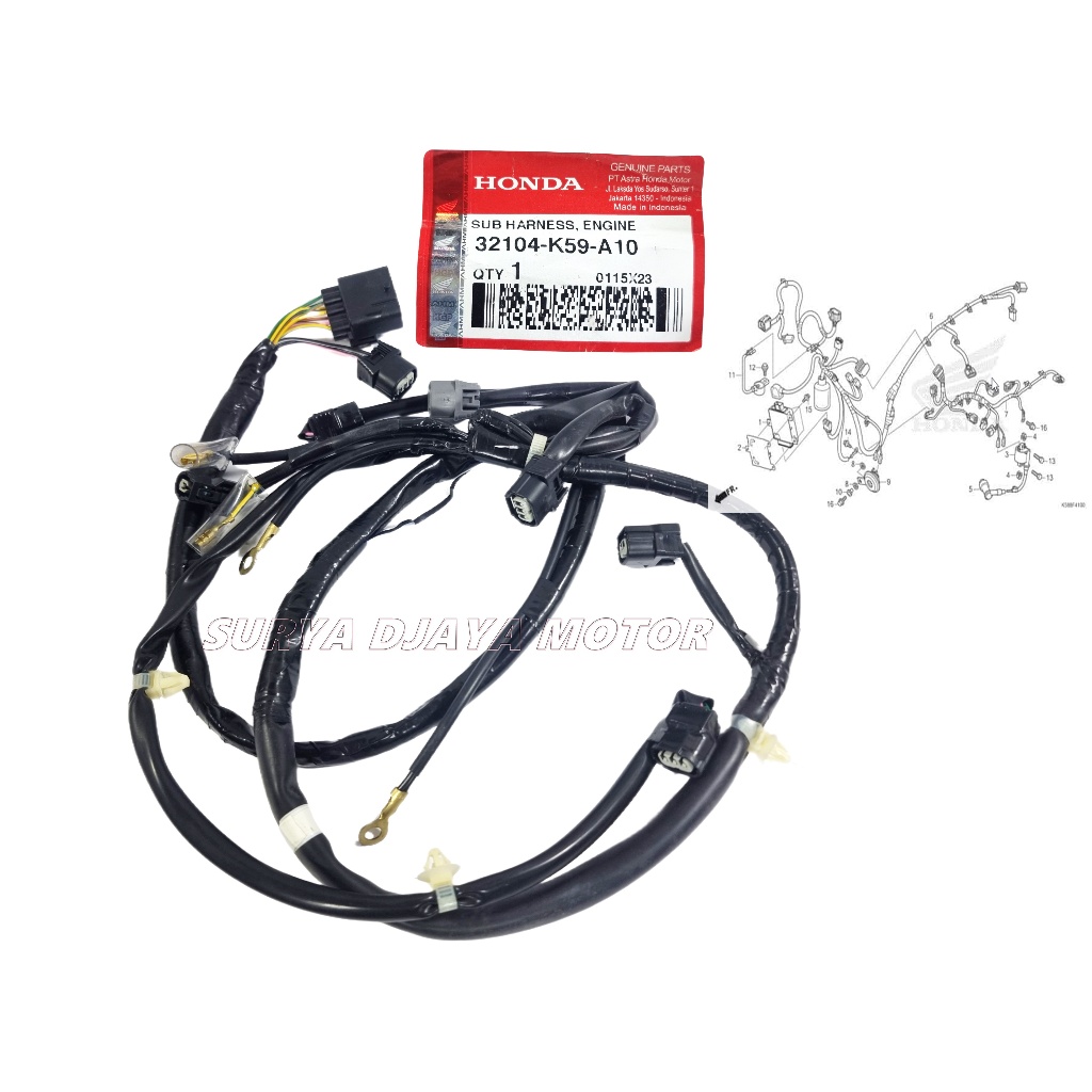 32104-K59-A10 Kabel Body Sensor Mesin Sub Harness Engine Vario 125 150