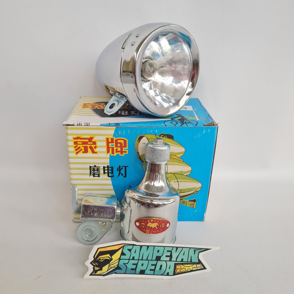 GAJAH Lampu Set Sepeda Onthel Kebo Jengki Unto Jadul Daya Dinamo