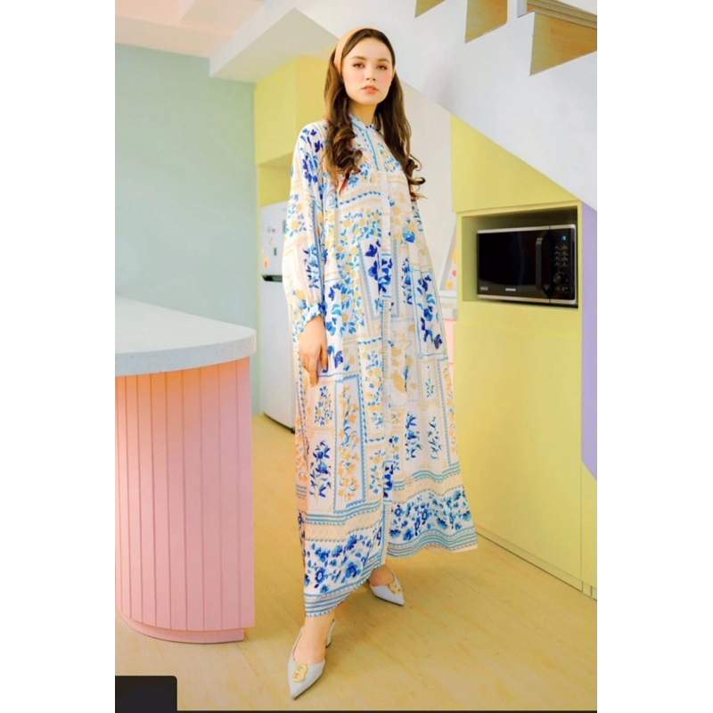 Benang jarum Nouveau Pleated Maxi Dress - Blue  S