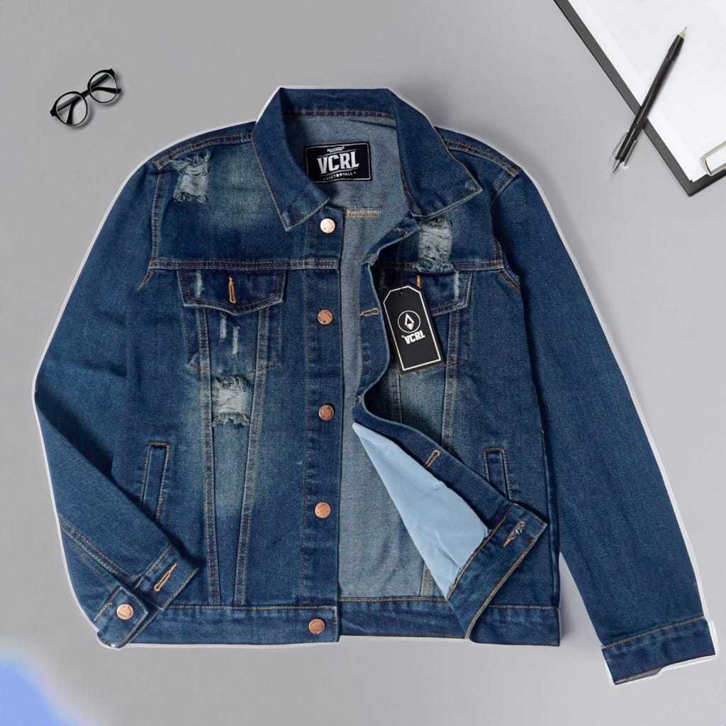 BestPromo Jaket Jeans Pria Sanwash Original/ Jaket Jeans Pria Denim Sandwash,Hitam,Bioblitz,Biothink