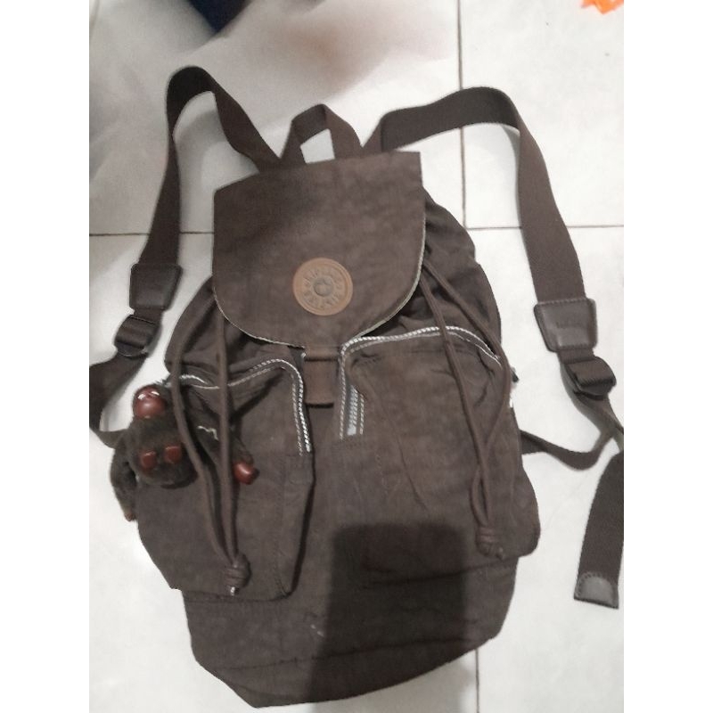 Ransel Kipling serut branded original lengkap nomor seri monza bag preloved