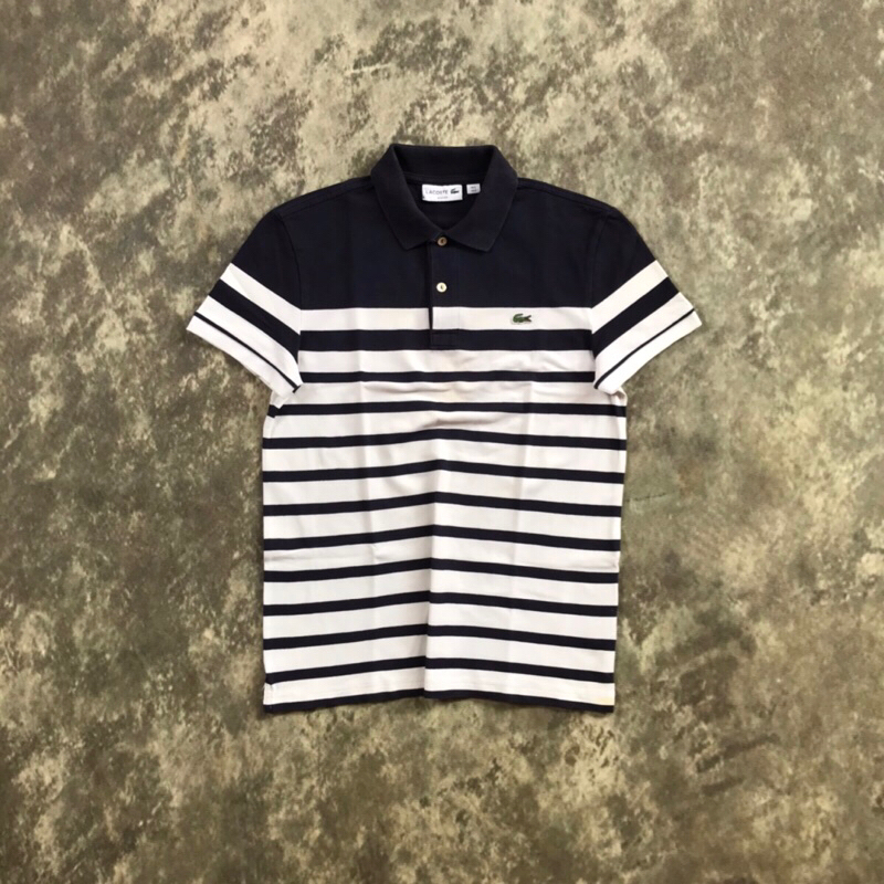 POLO SHIRT LACOSTE SALUR NEW TAG (NAVY/WHITE) ORIGINAL SECOND