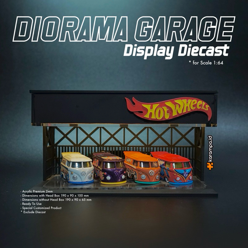 Diorama Hotwheels Garage Akrilik
