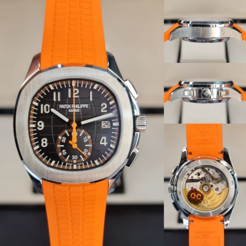 Jam tangan Automatic Swiss PP Patek 5968A-001 Rubber Sapphire fullset