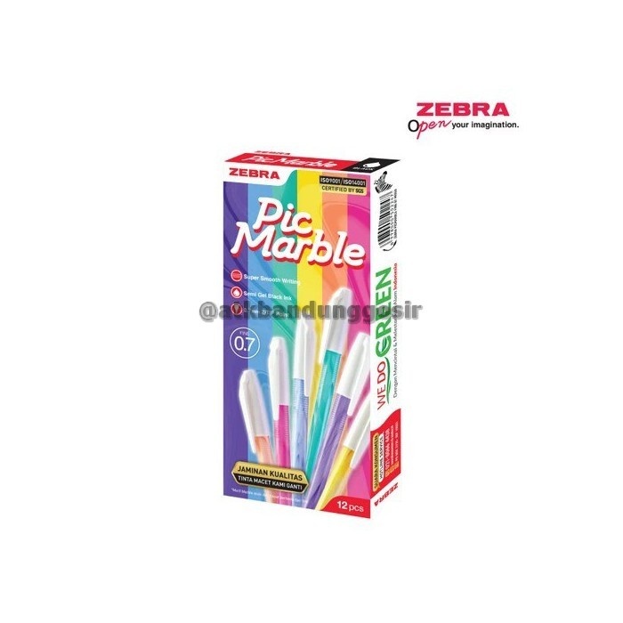 

Pulpen Zebra Picmarble Semi Gel 0.7 mm Mix Color – Satuan