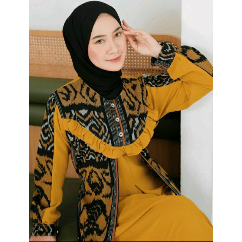 gamis songket kombinasi
